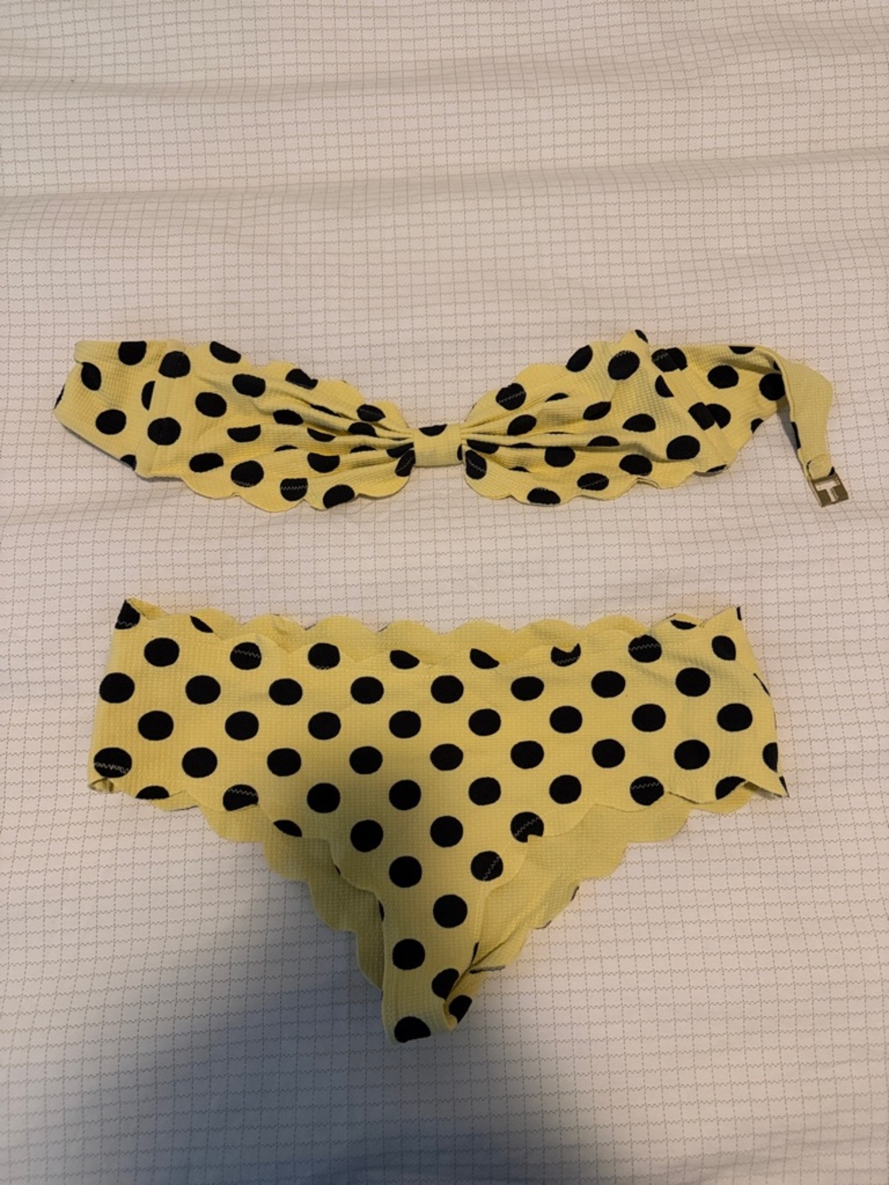 Marysia Swim Yellow and Black Polka Dot Bikini Set
